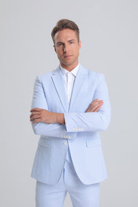 Sear Sucker Suit Mens 3pc 100% Cotton Seersucker Sear sucker suits Taupe - High End Suits - High Quality Suits