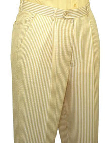 seersucker ~ sear sucker Yellow Slacks Dress Pants (No Pleated is available) also other colors available unhemmed unfinished bottom