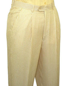 seersucker ~ sear sucker Yellow Slacks Dress Pants (No Pleated is available) also other colors available unhemmed unfinished bottom