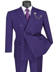 Purple Prom Suit - Purple Prom Outfit - Pinstripe Wide  Purple Prom  Tuxedo - Men's Tuxedo USA