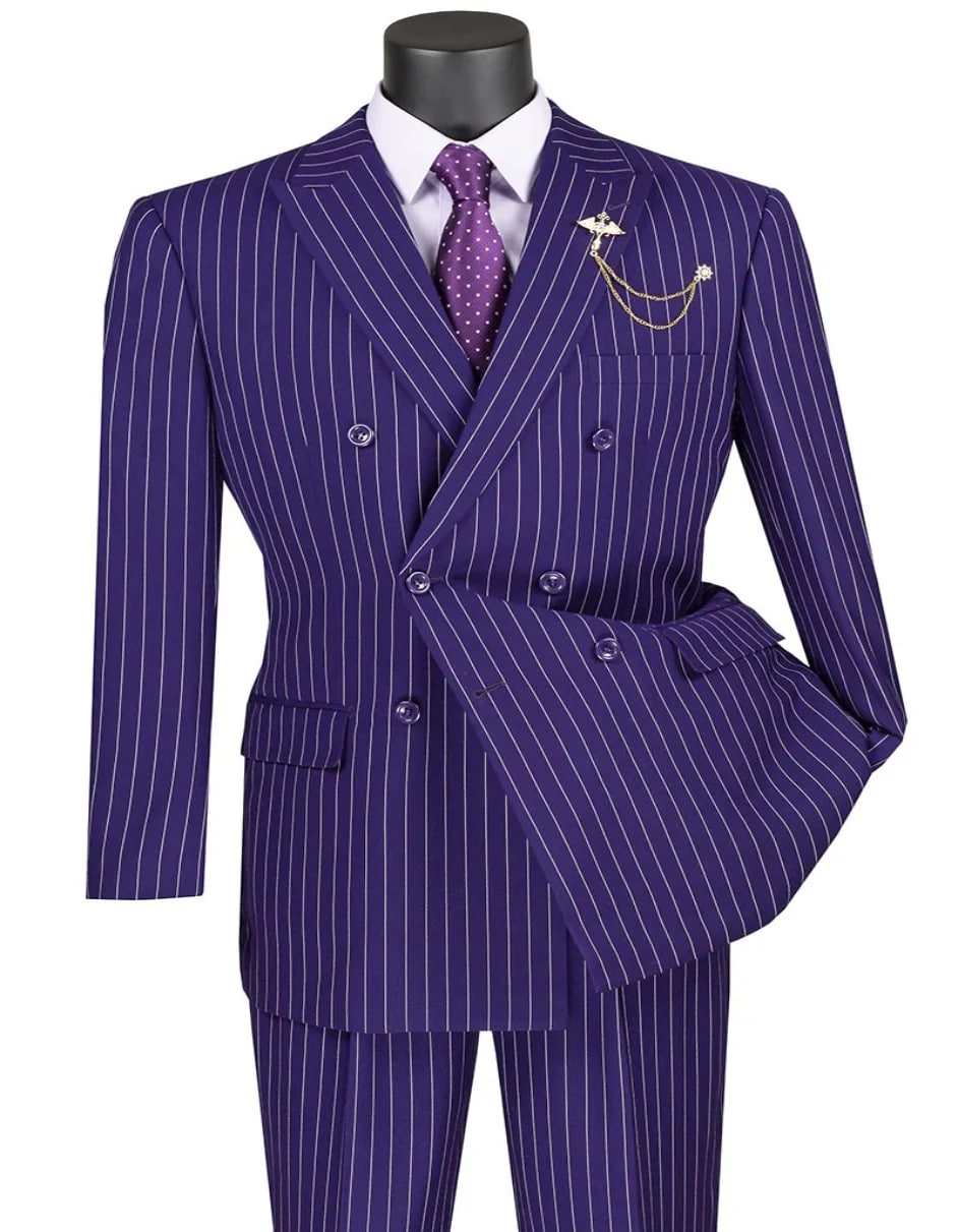 Black and Purple Suit Jacket for Men
