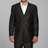 Men'S Shiny Black 3 Buttons Men'S Sharkskin Suit