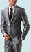 Shiny Sharkskin Silver Gray 2 Button Style Jacket Flat Front Pants New Style