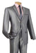 Tuxedo & Formal Shiny Grey ~ Gray Trimmed Two Button Slim Fit Men's Sharkskin Suit