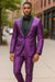 Mens Shiny Purple Tuxedo Jacket with Black Satin Shawl Lapel – Formal Party Blazer for Prom and Weddings