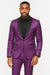 Mens Shiny Purple Tuxedo Jacket with Black Satin Shawl Lapel – Formal Party Blazer for Prom and Weddings