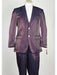 Men's Shiny  Closure Purple ~ Burgundy ~ Wine ~ Maroon Suit 2 Button Pinstripe Burgundy  Suit