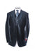 Shiny Satin Metallic Bright Sharkskin 2 Button Style Blue