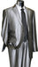 Shiny 2 Buttons Silver Grey ~ Gray Flashy Sharkskin Men's Cheap Priced Business Suits Clearance Sale