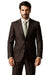 Shiny 2 Button Brown Sharkskin Men'S Suit