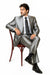 Shiny 2 Button Silver Grey ~ Gray Flashy Sharkskin Men'S Cheap Priced Business Suits Clearance Sale