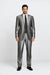 Shiny 2 Buttons Silver Grey ~ Gray Flashy Sharkskin Men's Cheap Priced Business Suits Clearance Sale
