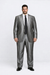 Shiny 2 Buttons Silver Grey ~ Gray Flashy Sharkskin Men's Cheap Priced Business Suits Clearance Sale