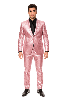 Shiny Metallic Party Pink Suit