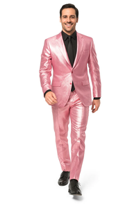 Shiny Metallic Party Pink Suit