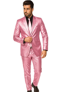 Shiny Metallic Party Pink Suit
