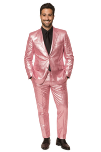 Shiny Metallic Party Pink Suit
