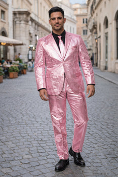 Shiny Metallic Party Pink Suit