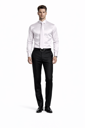 Shiny Satin With Tie And Handkerchief Set Multi-Color Men's Dress Shirt