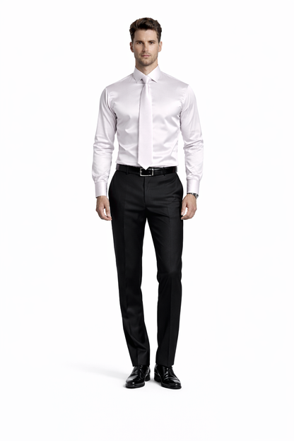 Shiny Satin With Tie And Handkerchief Set Multi-Color Men's Dress Shirt