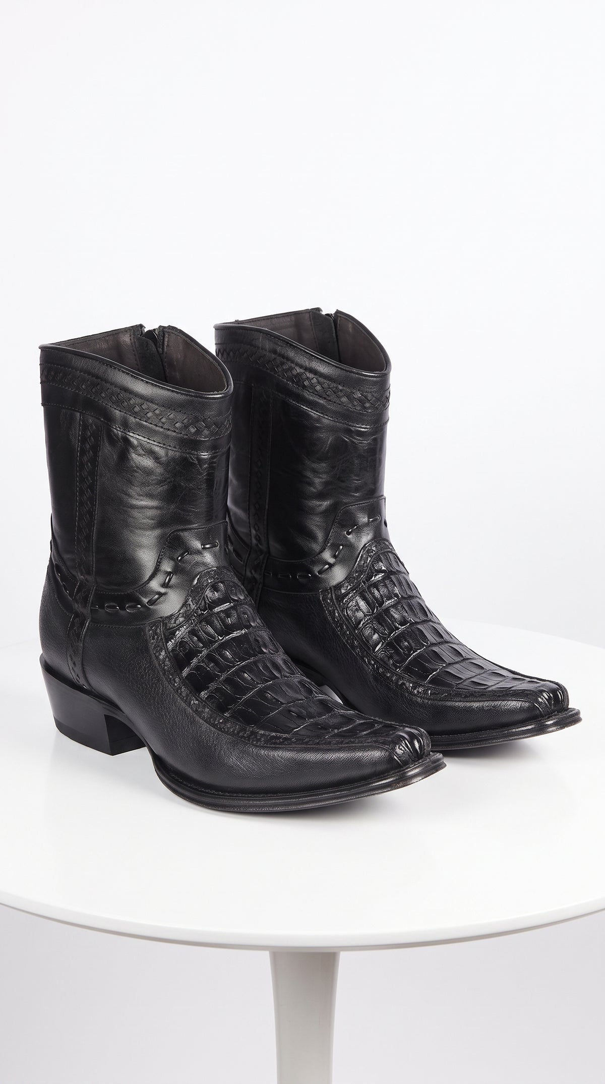 Men's Los Altos Caiman Tail and Deer European Toe Short Boots 76BF01