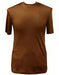 Men's Brown Classy Mock Neck Shiny Short Sleeve Shirt