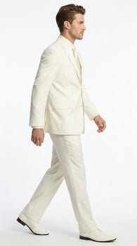 Lucci Classic Ivory 2-Button Budget Tuxedo - Pleated Slacks