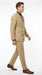 Mens Double Breasted Gangster Bold Pinstripe Suit in Camel