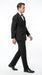 Men’s Black 2 Button Classic Vested Wedding Tuxedo with Satin Lapel and Matching Pants