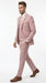 Men’s Mauve Rose Gold Light Pink 3 Piece Wedding Suit, Formal Vested Groom Prom Suit Set