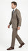 Men’s Taupe 2 Button Suit, Classic Business Wedding Church Formal Dress Suit Set