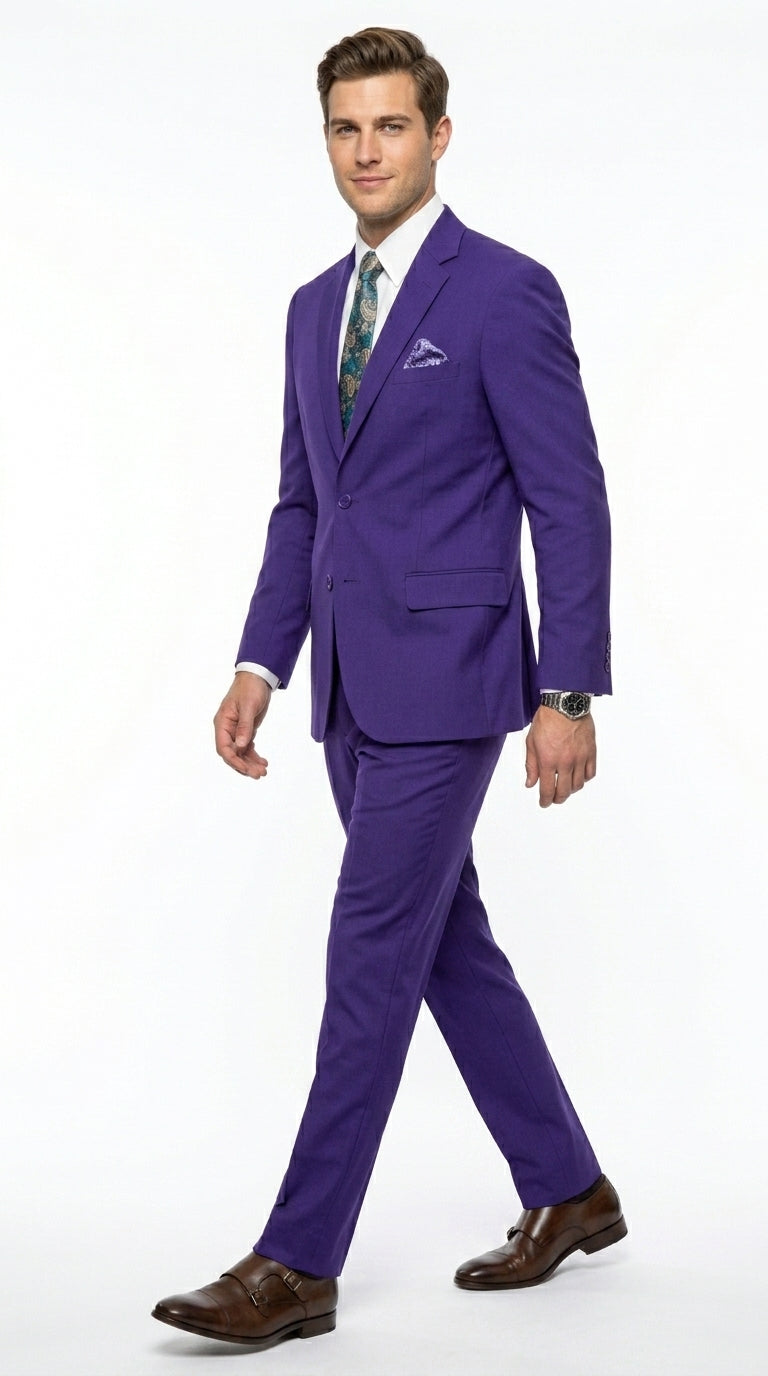 Men’s Purple Easter Suit,  Lightweight 2 Piece Suit for Weddings, Church, Prom & Summer Events Modern Fit