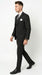 Mens Italian Wool Suit Color Black - Men's Designer Wool Pleated Pant Vested Black Gangster Pinstripe Suit