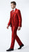 Men’s Red Shiny 3-Piece Suit – Satin Wedding, Prom, Party and Formal Suit with Vest