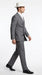 Men’s Grey 1920s Gangster Suit Package – Double-Breasted Suit with Untouchable Hat, Shirt and Tie