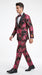 Men’s Fuchsia Pink and Black Floral Paisley Prom Tuxedo Suit, Shawl Lapel Wedding Party Formal Wear