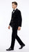 Men’s Rossi Man Zeus Black Velvet Double Breasted Tuxedo Suit, Formal Wedding Prom Dinner Suit Set