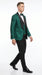 Men’s Hunter Green Textured Pattern Modern Fit Suit with Black Shawl Lapel, Formal Wedding Prom Suit