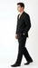 Men’s Black Pinstripe Double Breasted Suit, Super 120s Acrylic Rayon Formal Dress Suit