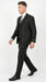 Men’s Jet Liquid Black Suit with White Pinstripes, 2 Button Vested Formal Dress Suit