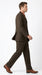Men’s Chocolate Brown 3 Button Business Suit, Premier Quality Clearance Sale Dress Suit