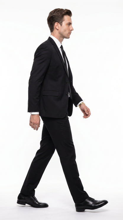 Men’s Blues Brothers Black Suit Costume Package with Shirt and Tie, Classic Formal Outfit