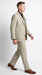 Men’s Tan Beige Pinstripe 3 Piece Vested Suit, 2 Button Formal Wedding Business Dress Suit