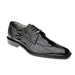 Belvedere Siena Black Ostrich Leg Moc Toe Dress Shoe