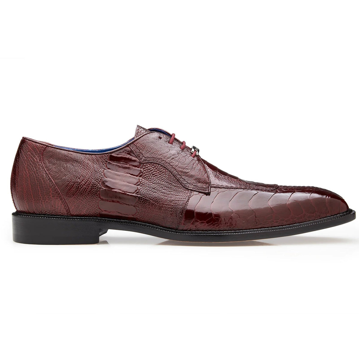 Mens Belvedere Siena Ostrich Leg Split Toe Dress Shoe in Navy