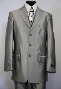 Silver 3 Button Fastener Suit