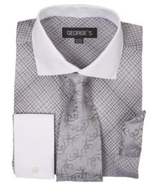 Silver Dress Shirts for Men | Button Down & Formal Styles | MensUSA Silver Dress Shirts for Men | Button Down & Formal Styles | MensUSA