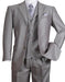 Three Button Suit - Classic Fit Pleated Pants - Mens 3 Button Vested Textured Shiny Sharkskin Silver Grey Church Suit