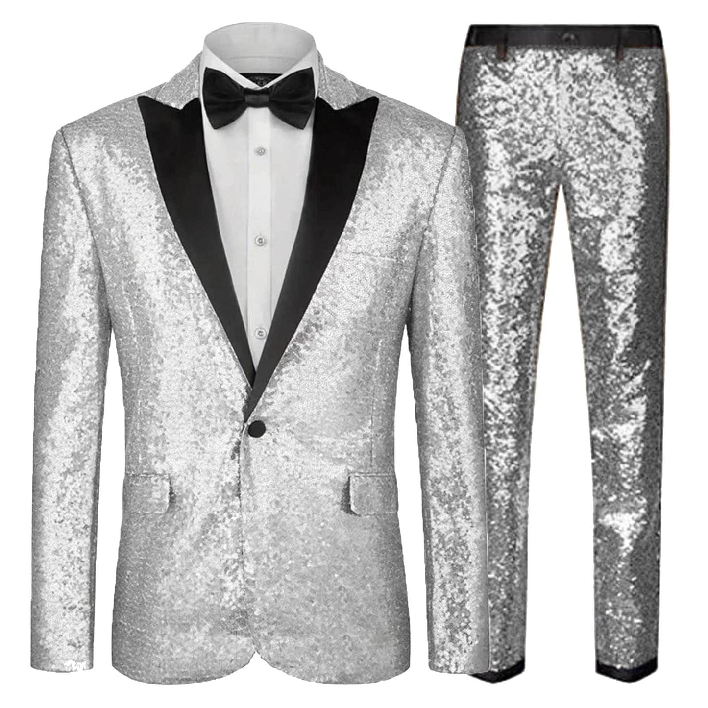 Silver Grey Shiny Suit 