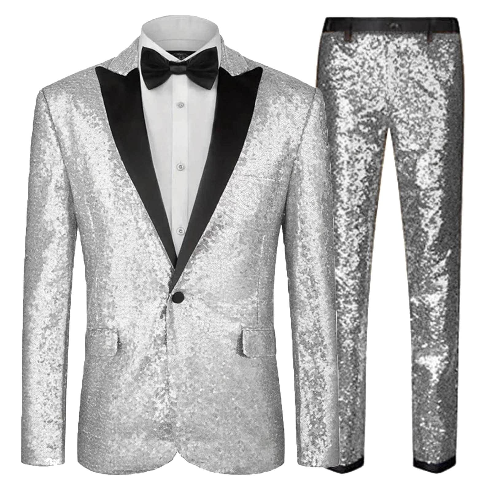 Silver Grey Shiny Suit 